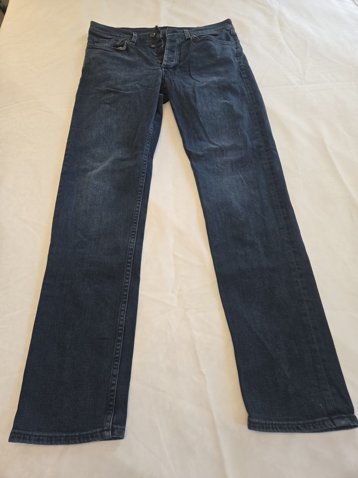 rag & bone Men’s Slim Fit Dark Wash Blue Cotton Denim Jeans 5-Pocket.