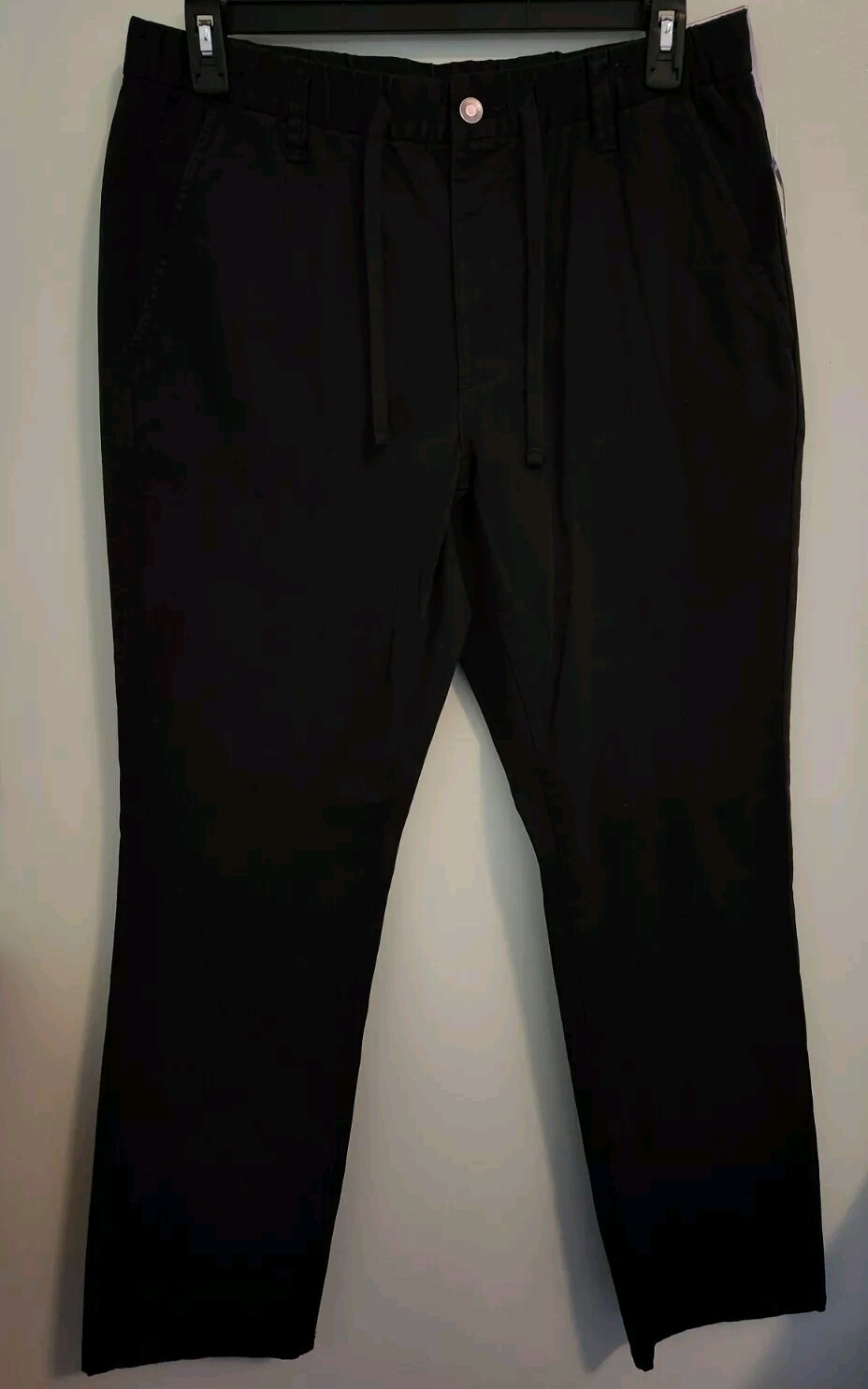 George Men’s MEDIUM 32-34 Stretch Waist Pull-On Pants BLACK Drawstring #10725