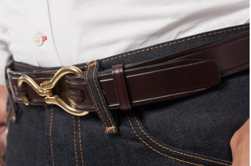 Apolis Global Citizen: Brown Equestrian Style Leather Belt Horse-bit Buckle 34