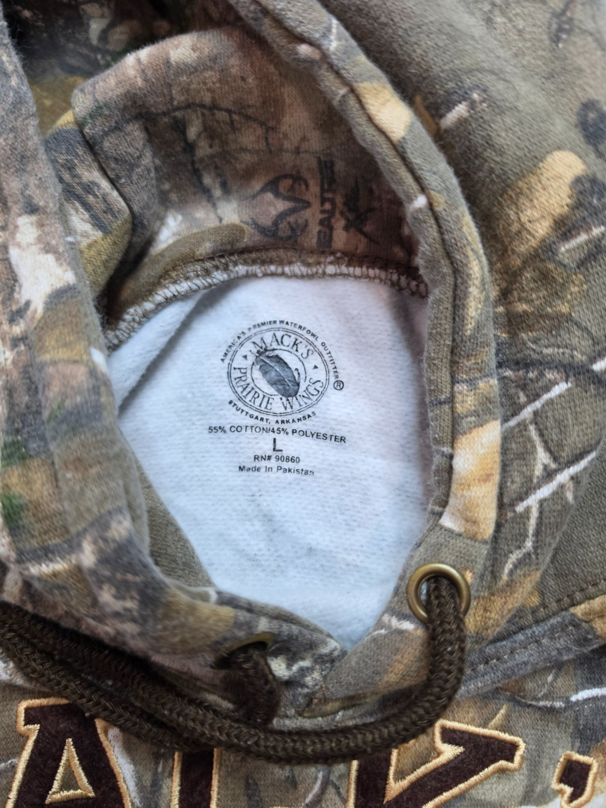 Reeltree Camo Hoodie Mens L Pullover Fleece Sweatshirt Logo Hunting Waterfool