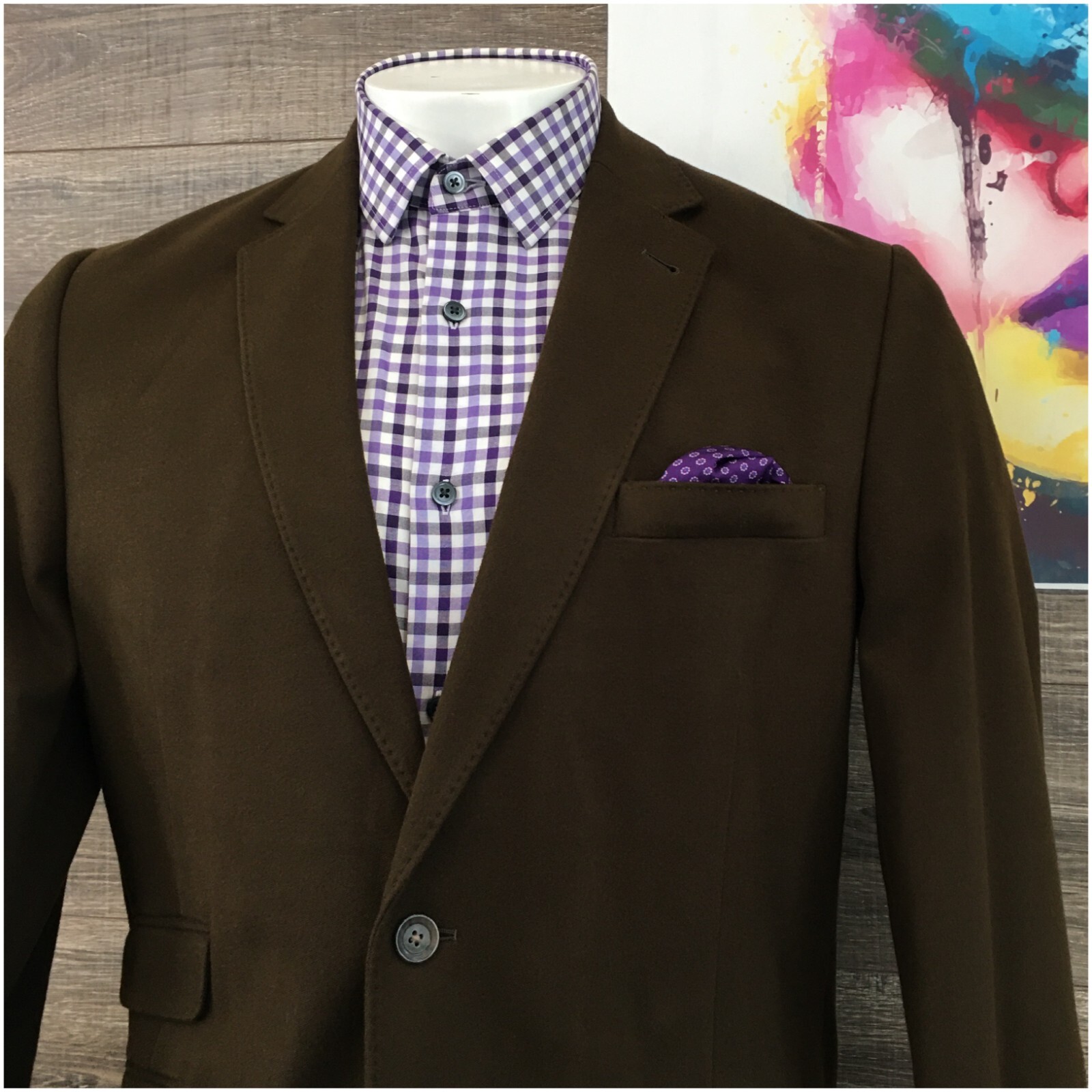 New Kroon Mens Blazer Sport Coat Casual Jacket Size 42L 2 Button Cotton Suit