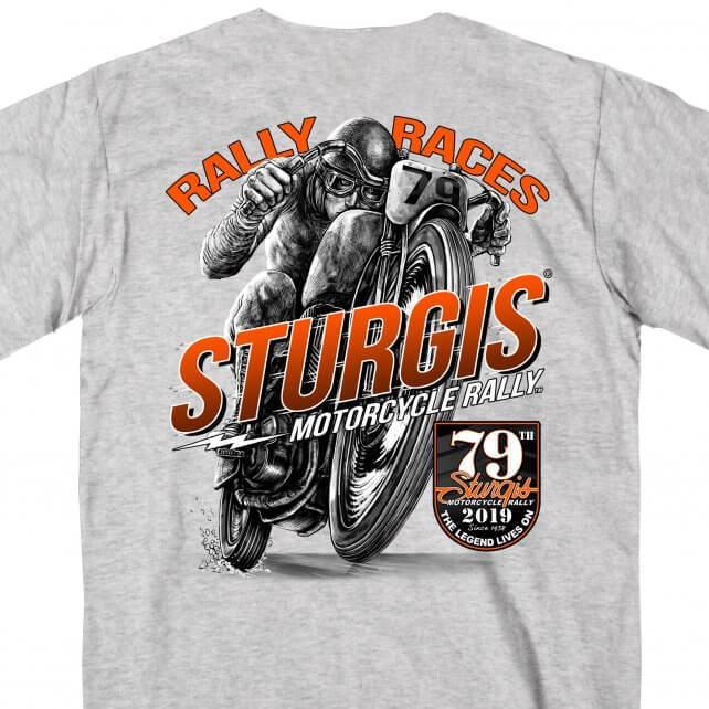 2019 Sturgis Motorcycle Rally Solo Racer Ash Gray T-Shirt #1783