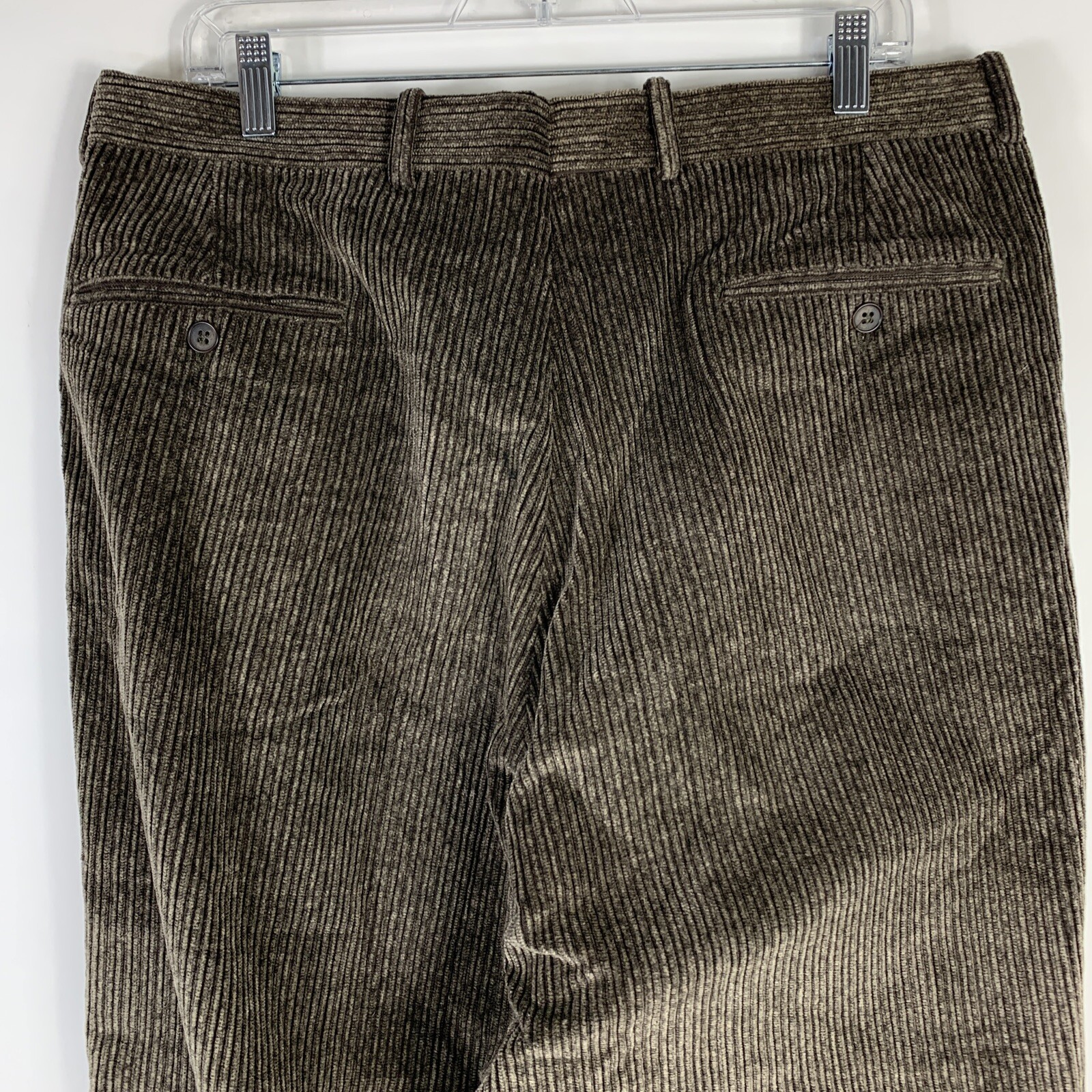Tom Jones Corporate Image Pants Size 36 Gray Corduroy Tapered Biella Italia