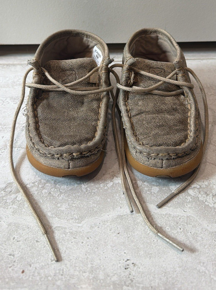 Twisted X Unisex Kids Tan Leather Moccasin Lace-Up Shoes 8M M ICA0005