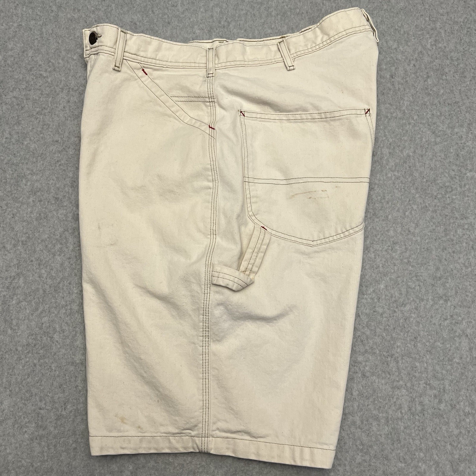 Polo Jeans Shorts Men’s 34 Beige Carpenter Hammer Loop Baggy Wide Leg Flag Logo