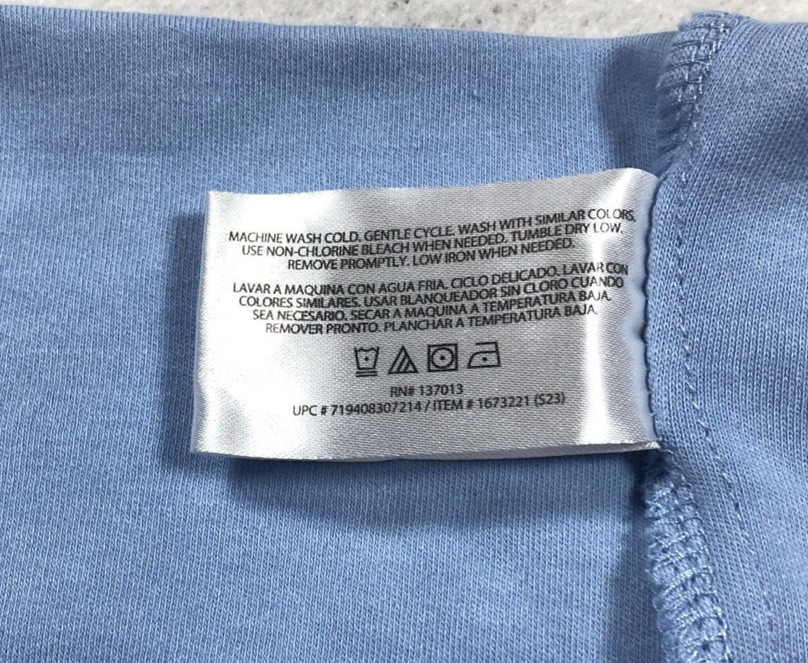 Orvis Classic Collection Womens Top Sz S Blue Pima Cotton V-Neck 3/4 Sleeves