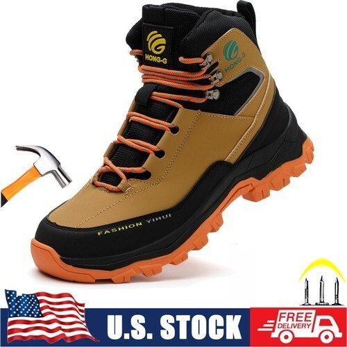 Mens Work Safety Steel Toe Shoes Tennis Lightweight Sneakers Slip Indestructible