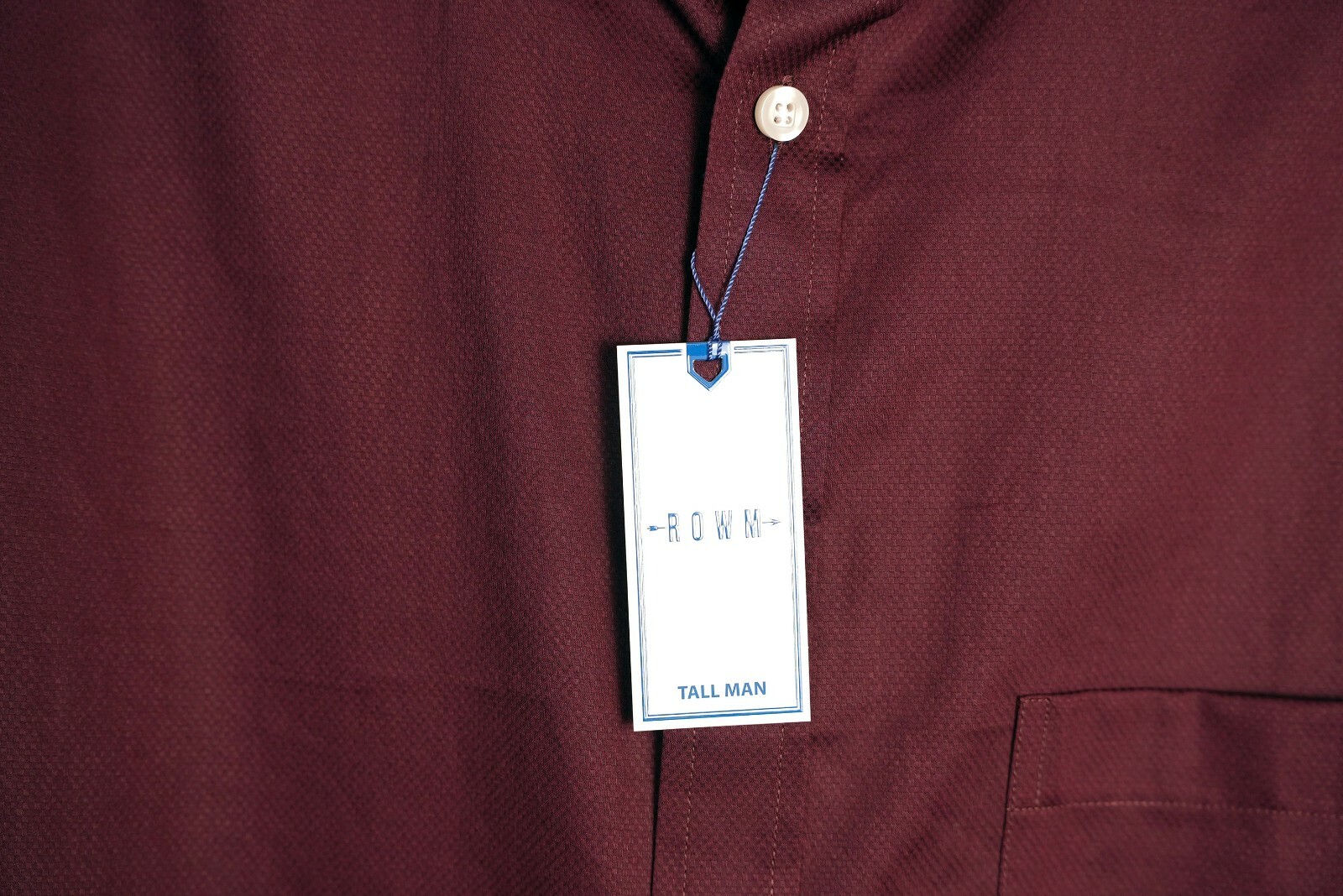 Dillard’s Rowm Men’s Long-Sleeve Shirt LT Tall Merlot Red Solid 100% Cotton NWT