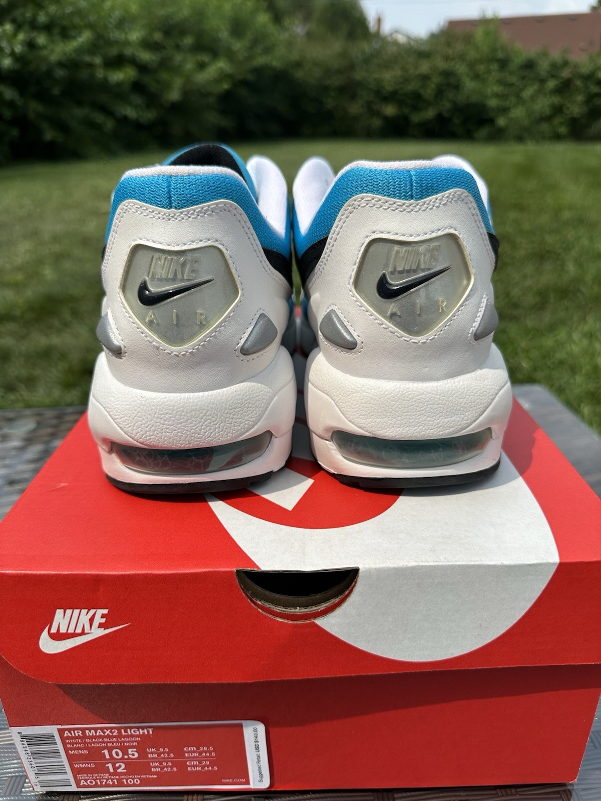 Nike Air Max2 Light OG Blue Lagoon White/Black/Blue AO1741-100 2019