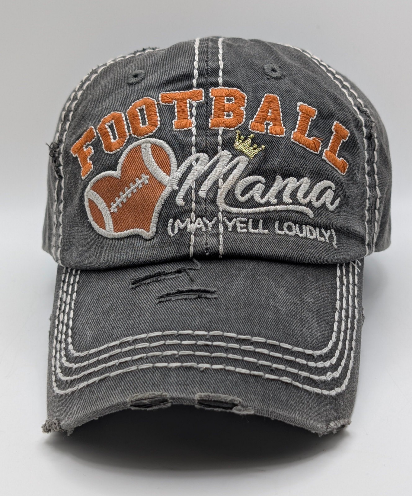 KBETHOS Football Mama (May Yell Loudly) Distressed Stitch Baseball Hat Cap Strap