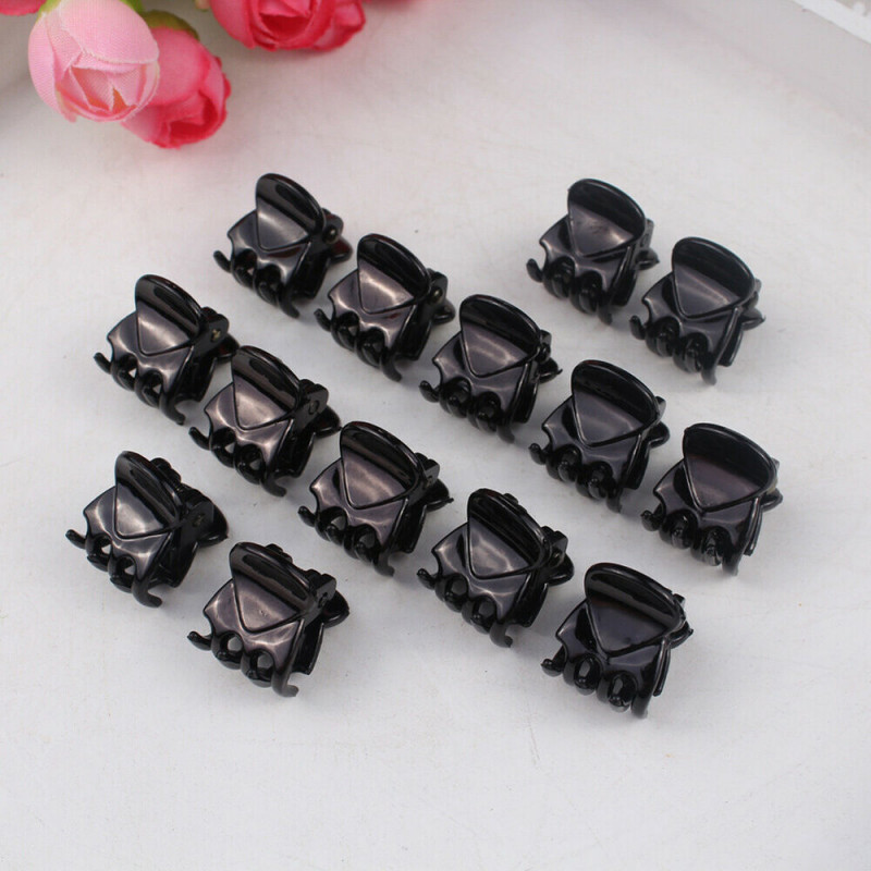 12Pcs/sets Fashion Hair Clips Girls Plastic Mini Hairpin Claws Hair Clamp Crab