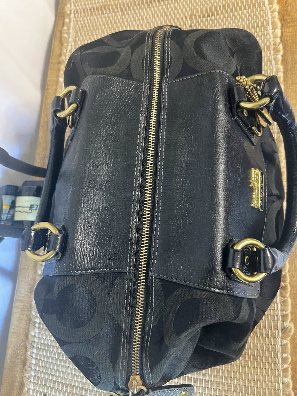 Y2K Coach 12943 Madison Op Art Sabrina Satchel in Black
