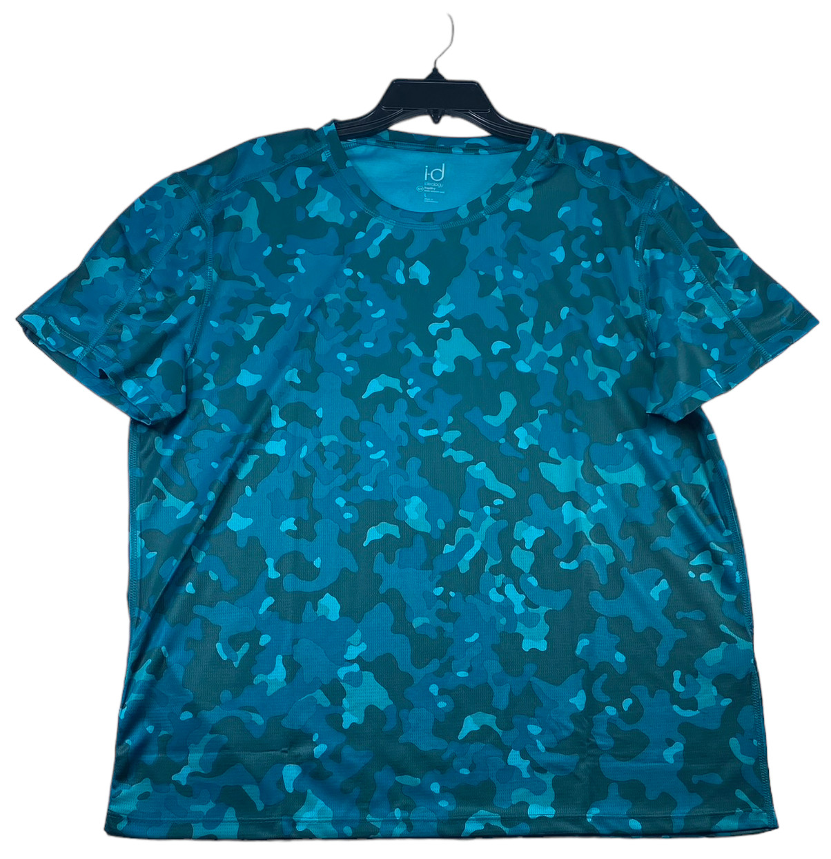 Ideology Shirt Mens size Large Blue Camouflage Short Sleeve Workout Rapiddry New