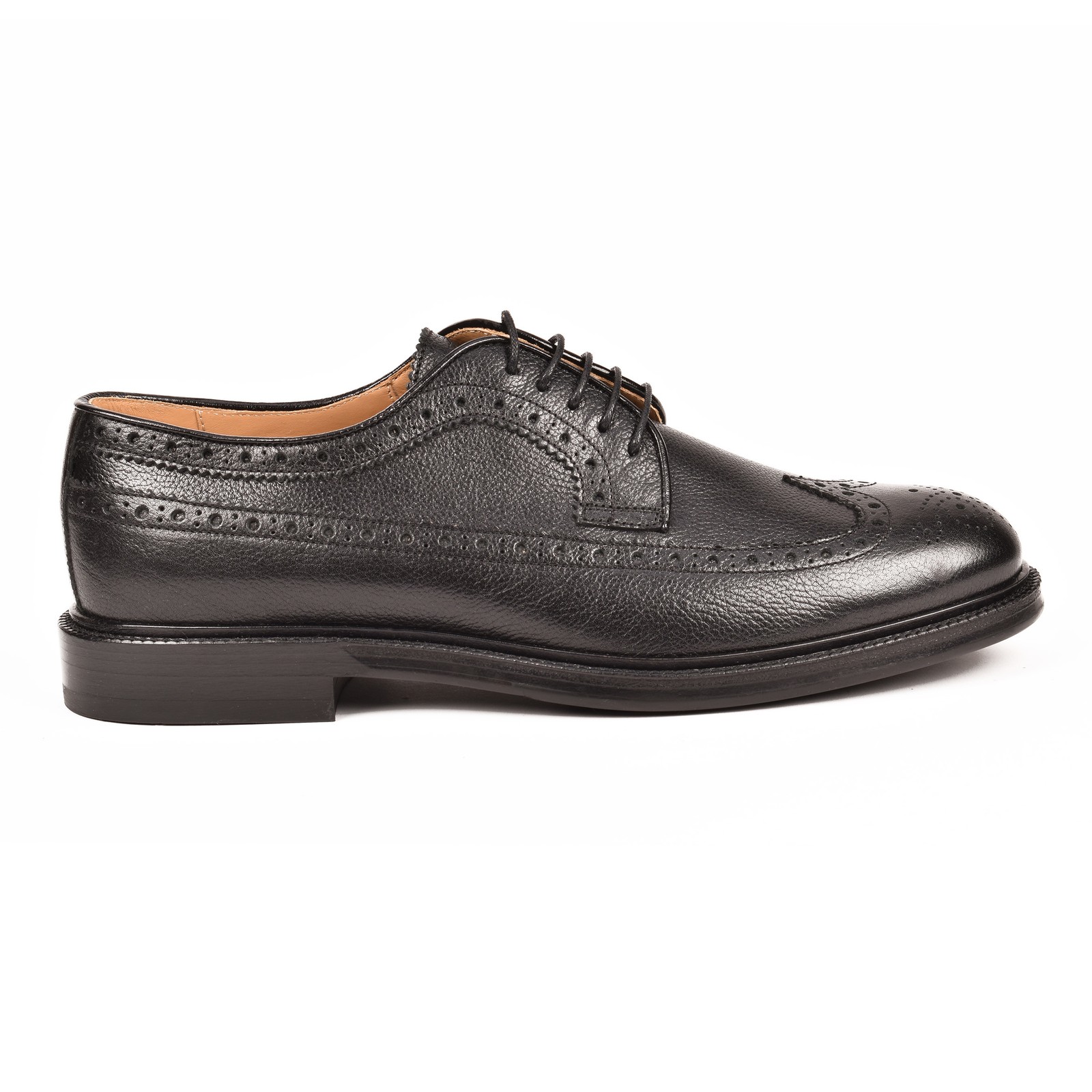 BRUNELLO CUCINELLI MEN’S BLACK LEATHER BROGUE SHOES MSRP $1535