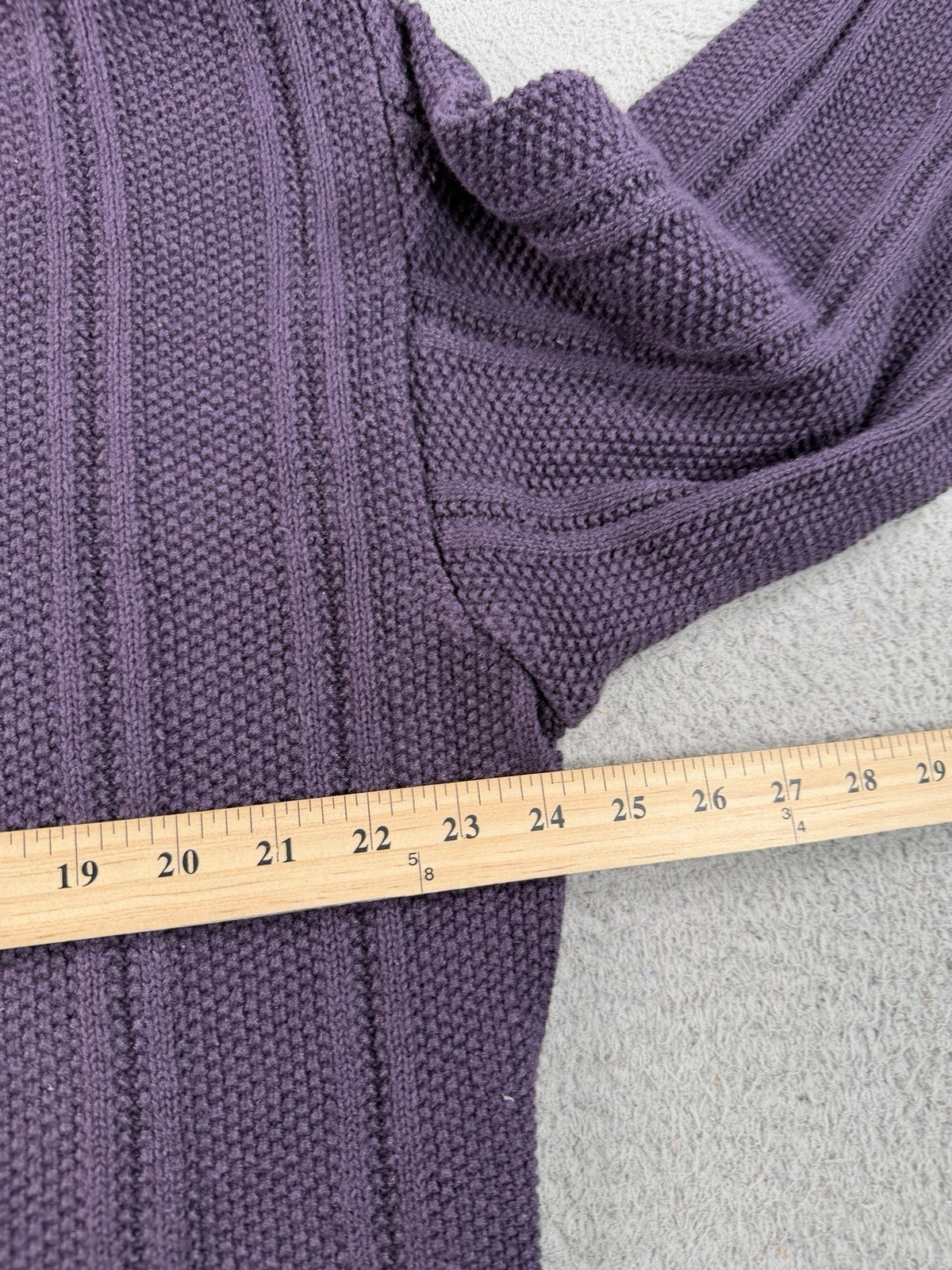 Vintage Bowen & Wright Knit Sweater Mens Large Purple Long Sleeve Hong Kong Y2K