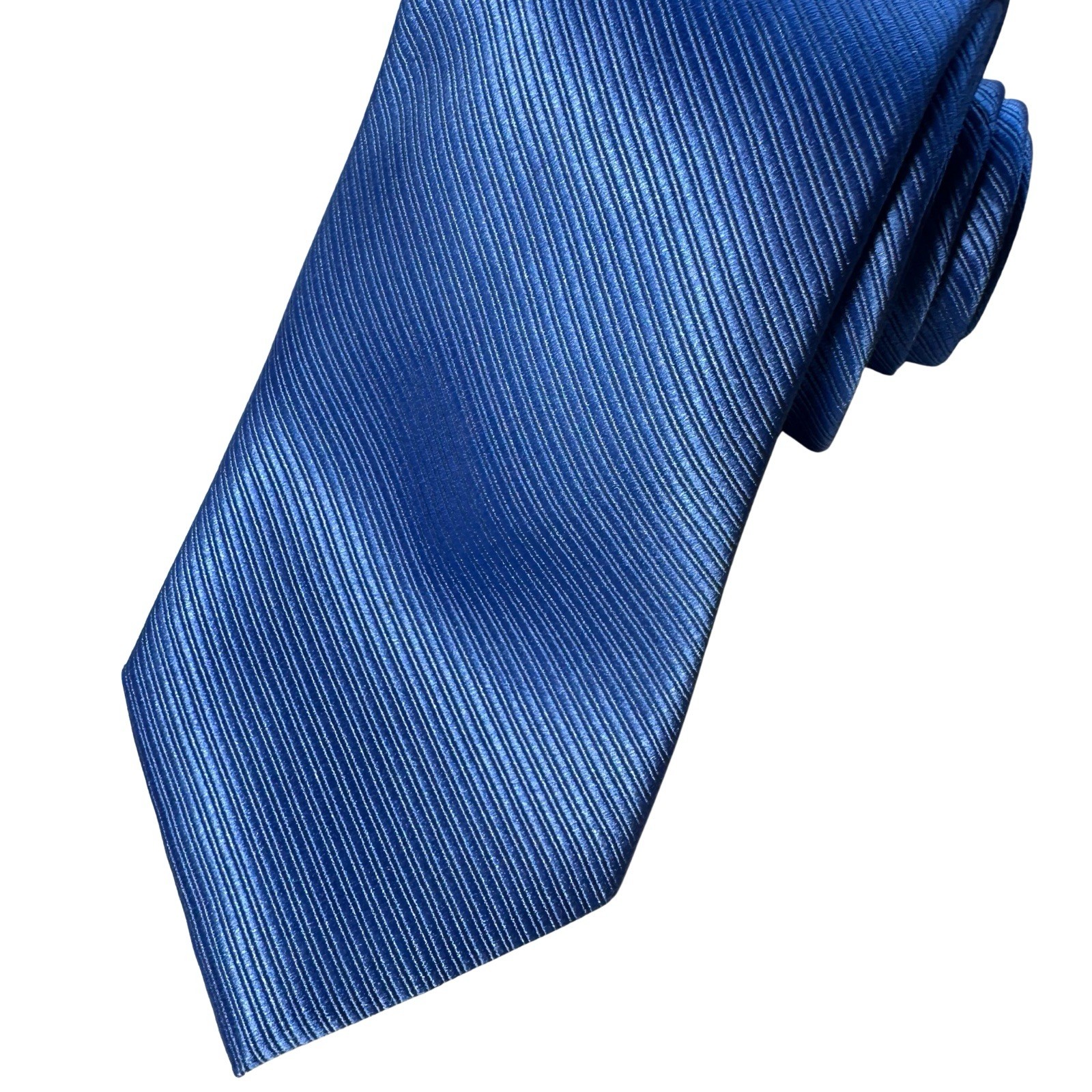 Nautica Blue Solid 100% Silk Necktie 59 X 3.5 All Occasions Beautiful Tie!