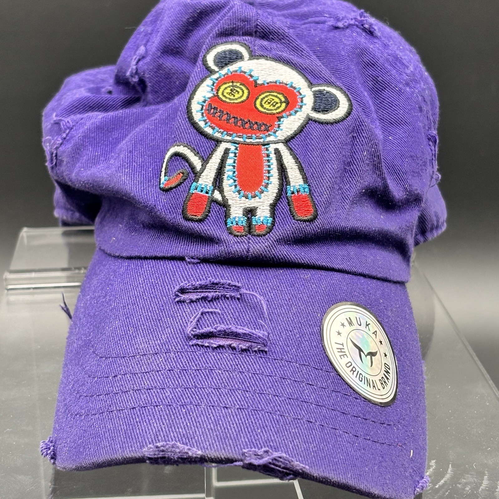 Muka The Original Brand Distressed Purple Hat Cap Monkey Street Wear One Size