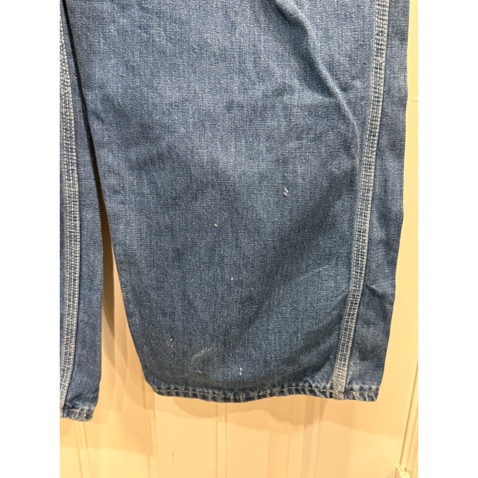 Vintage Lee Jelt Denim Overalls Blue Cotton Workwear Bibs Made in USA 34×26.5