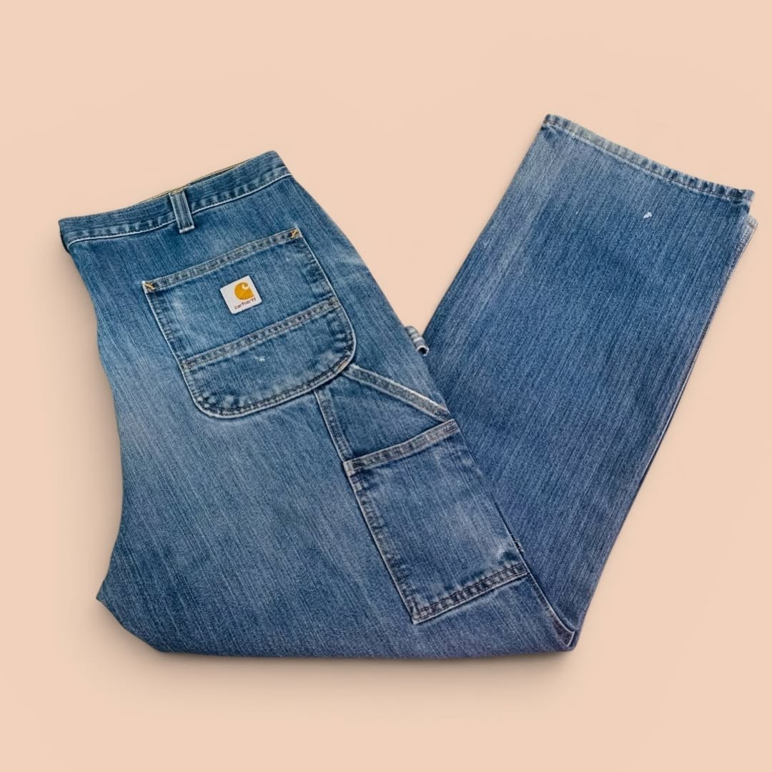 carhartt carpenter jeans 38×30 relaxed fit made in mexico
