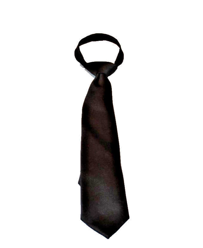 Boys zipper neck tie in Black