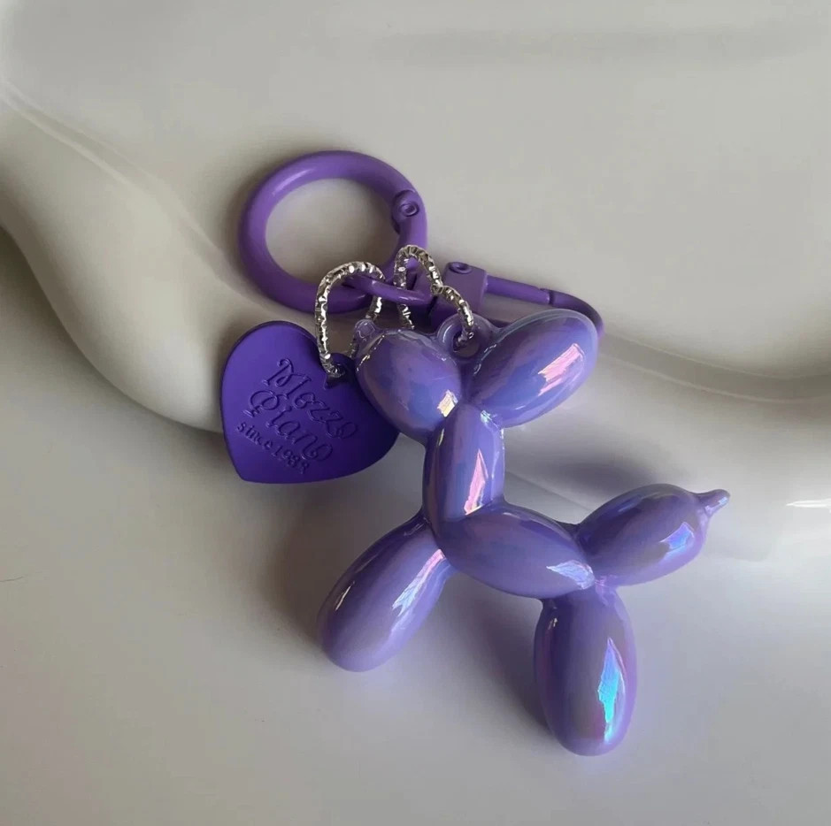 1pc Cute Jelly Balloon Dog Keychain Cartoon Pendant Unisex Key Accessory