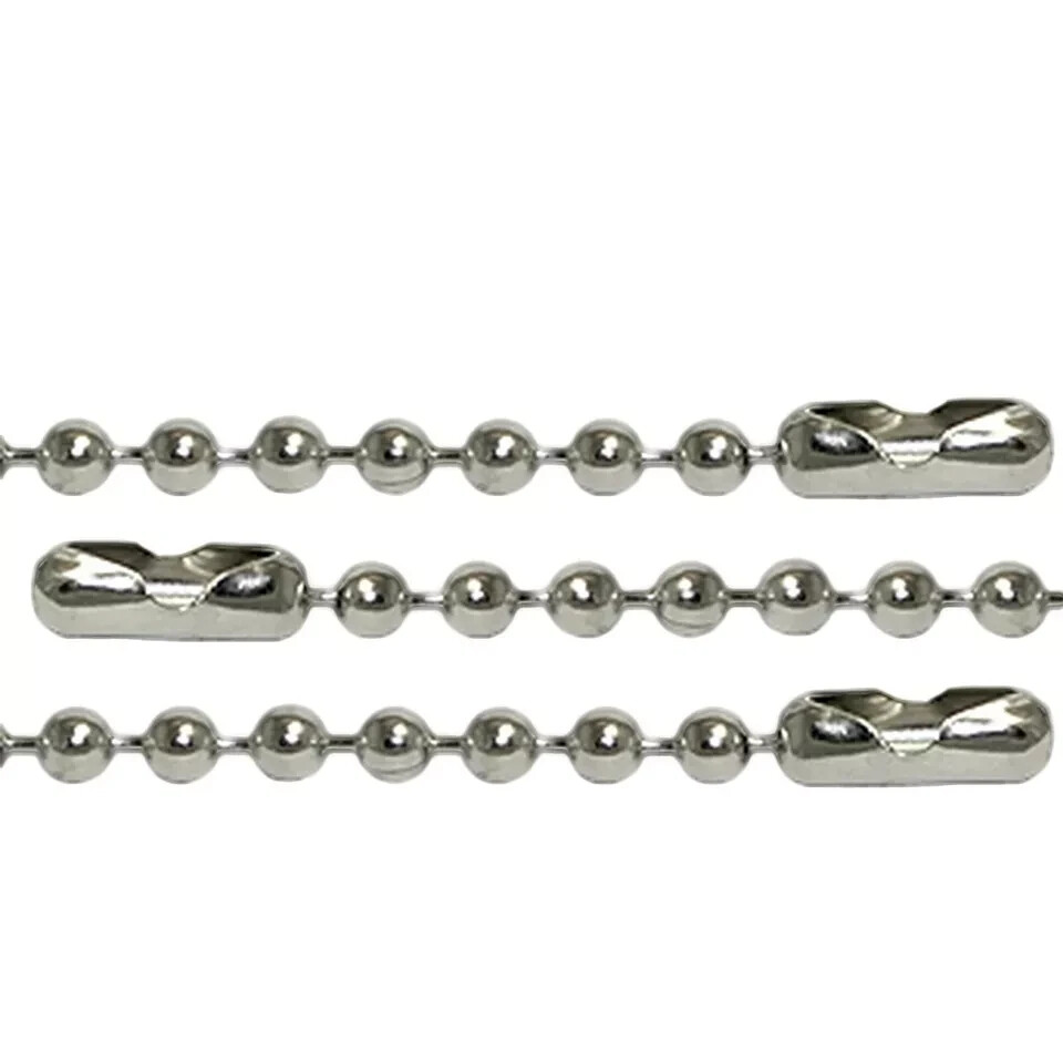 36″ Beaded Neck Chain Silver Universal Replacement 4 Police Badge ID Holder New