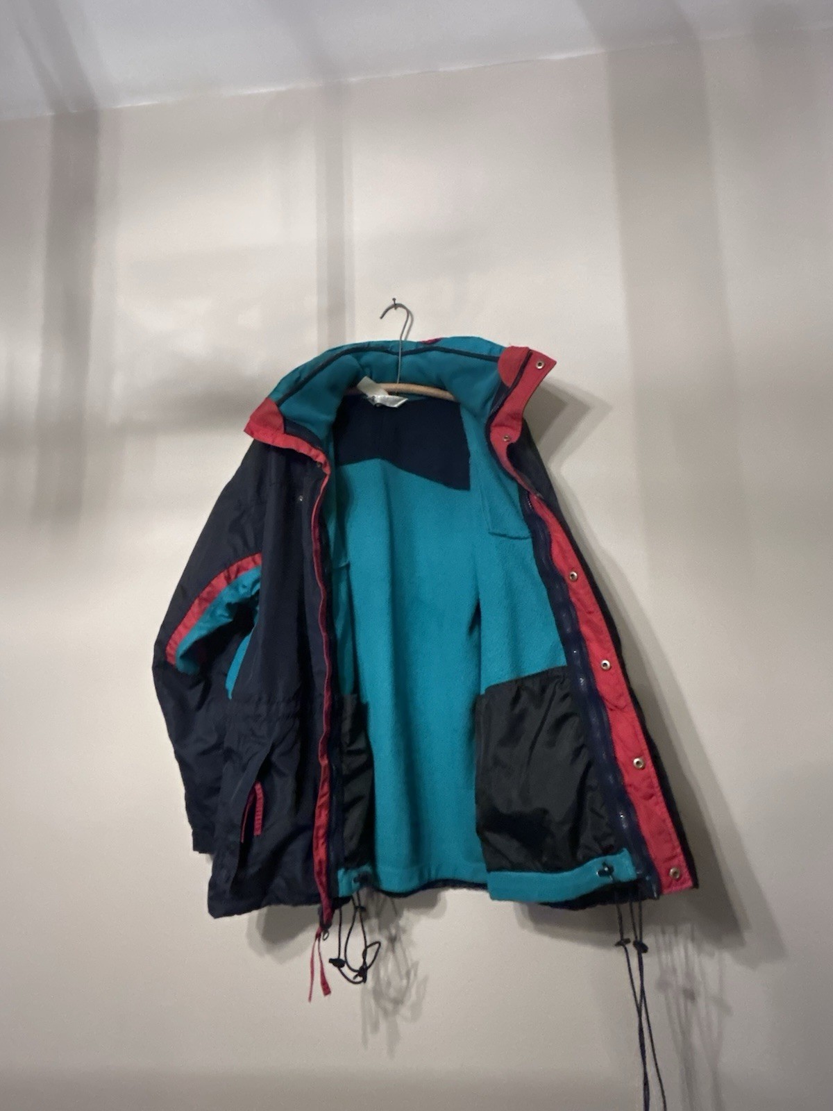 Vintage Columbia Longs Peak 3 In 1 Jacket Mens Large Interchange Teal Red 90s