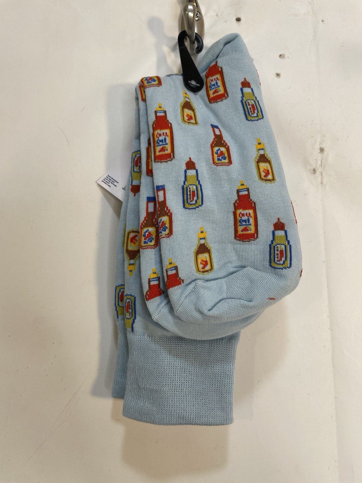 Old Navy Mens One Size Blue Multicolor Hot Sauce Printed Novelty Statement Socks