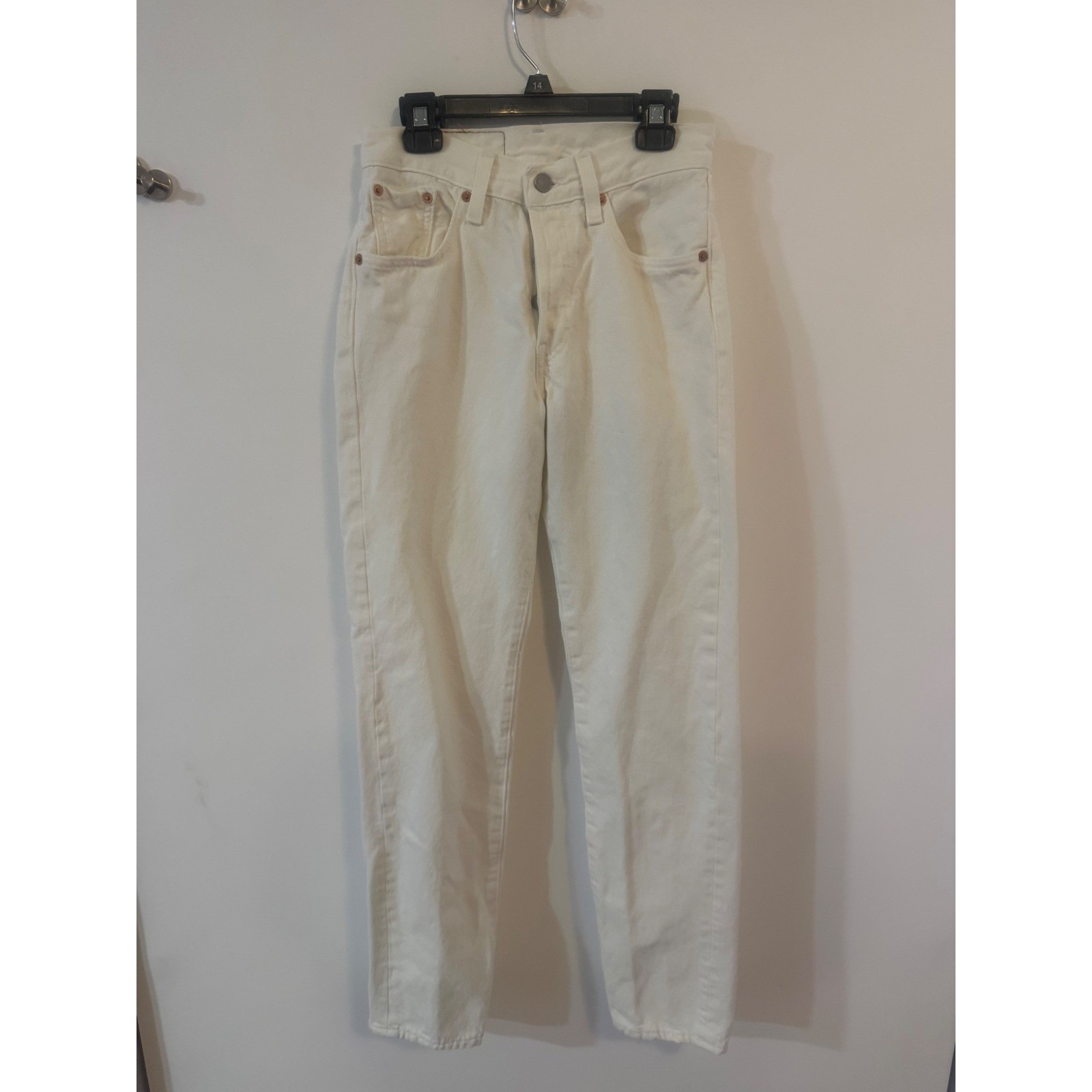 Levis Denim Tears 501 DT White Cotton Straight Leg Jeans W26 L30 Womens
