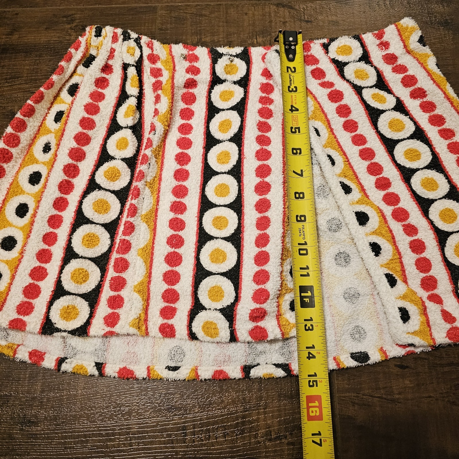 Vintage Terry Cloth Pool Towel Wrap Skirt MCM Beach Cover Up Adjustable Waist