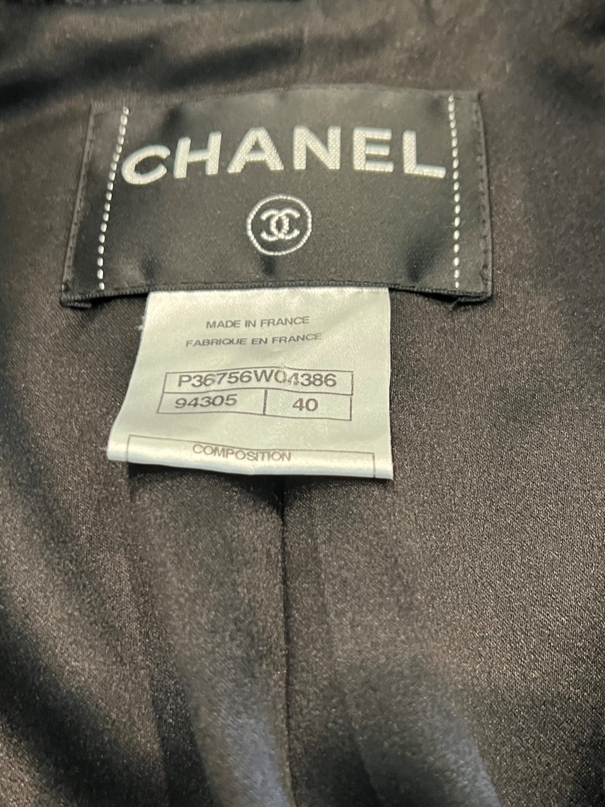 Authentic Chanel Little Black Jacket P36756W04386 Jacket #241-004-024-6623