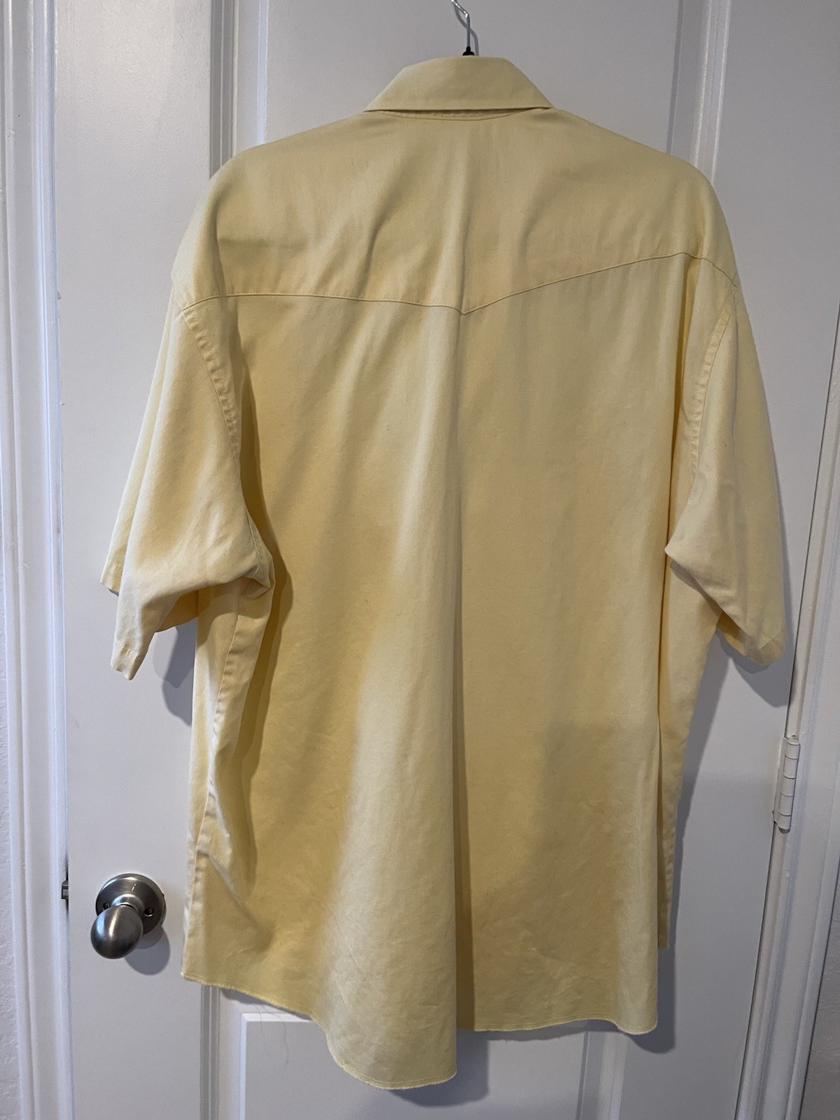 Wrangler Western Twill Cotton Short Sleeve Button-Up Shirt Pockets Solid XL
