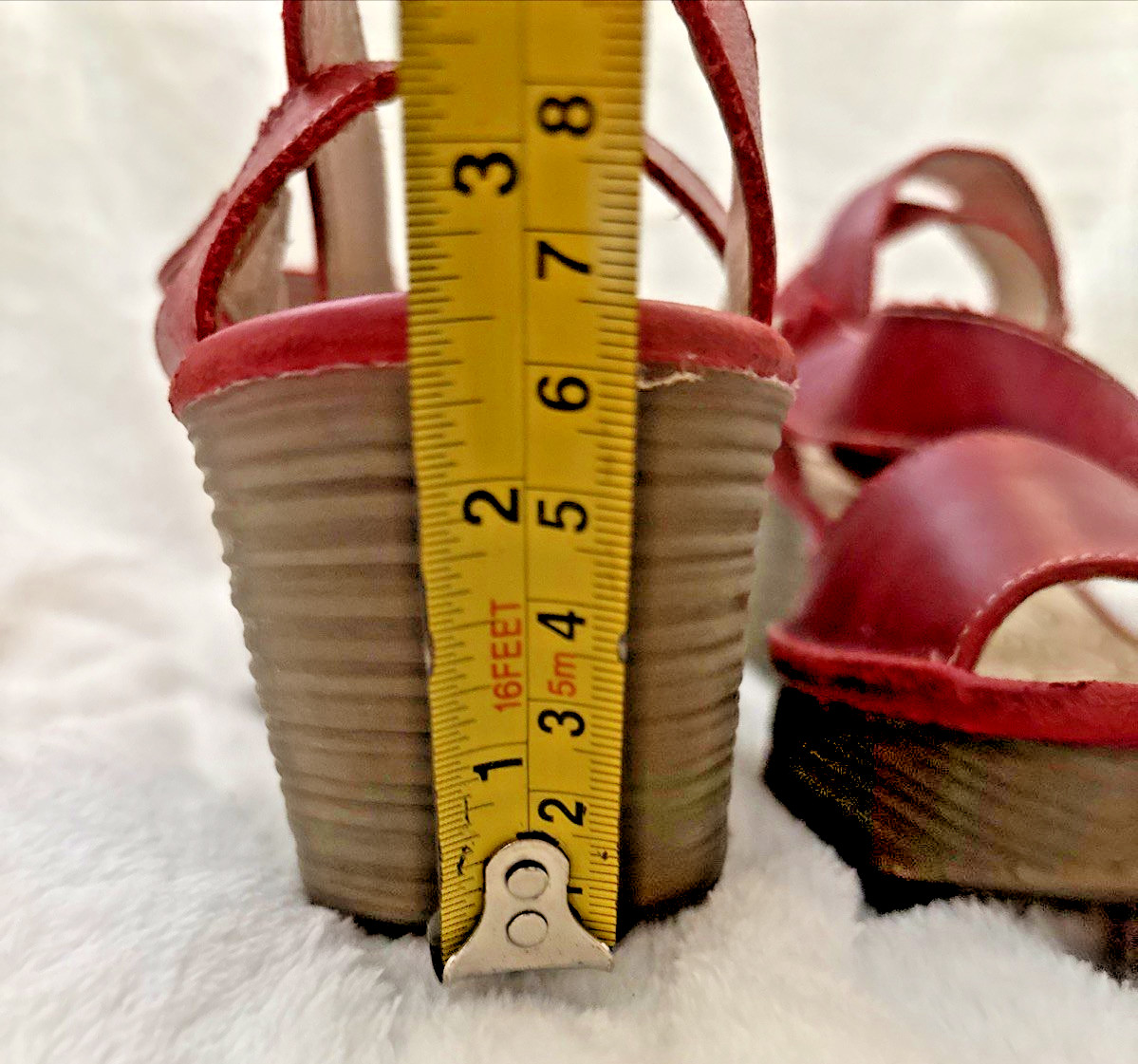 Fly London Yesk Ankle Wrap Sandals EU 40 US 9/9.5 Red Leather