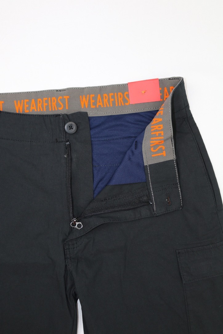 Wearfirst Mens Cargo Short Black Sz M 9in Inseam Stretch Soft Touch Comfort