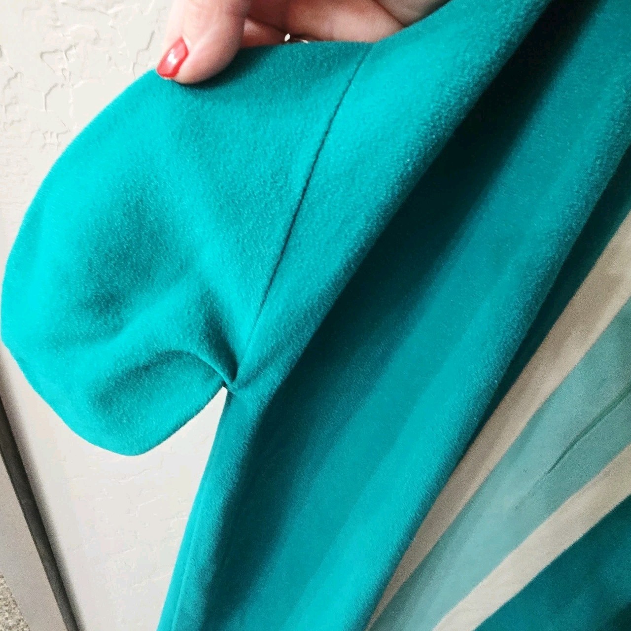 Vtg Vanity Fair Velour Jade Green House Coat Bathrobe Robe Pockets Long ZIPPER