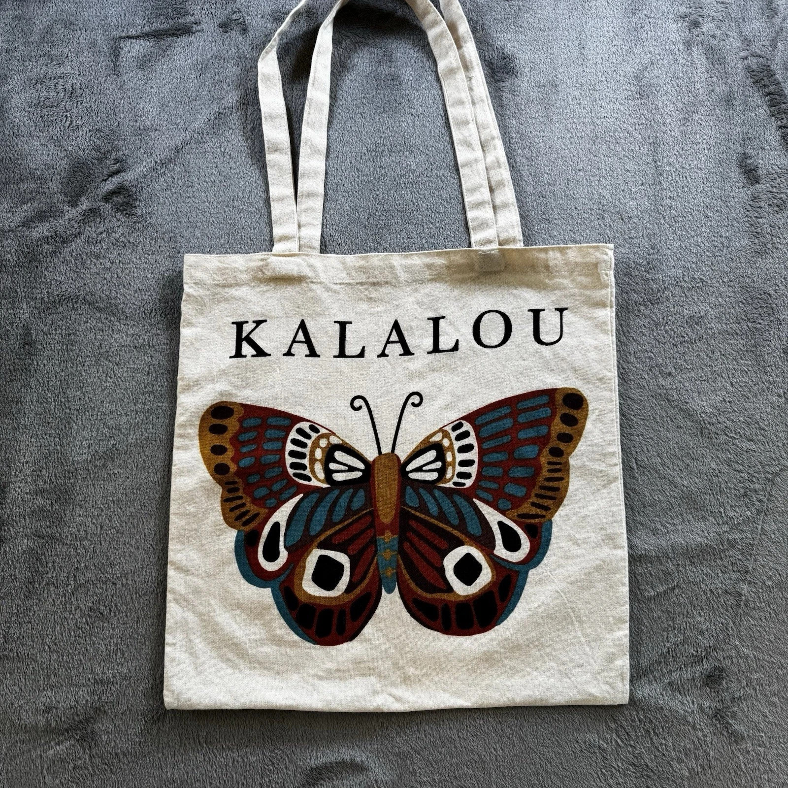 Canvas Tote Bag Butterfly 100% Cotton Shopping Reusable KALALOU Flutter