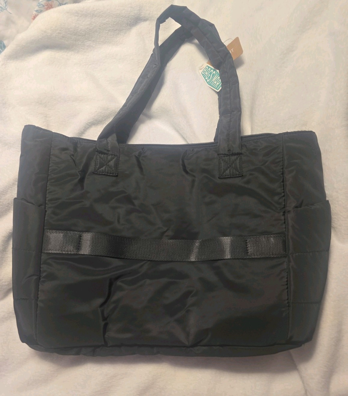 BAGSMART Women’s Tote Bag Black Laptop Pocket Suit Case Strap