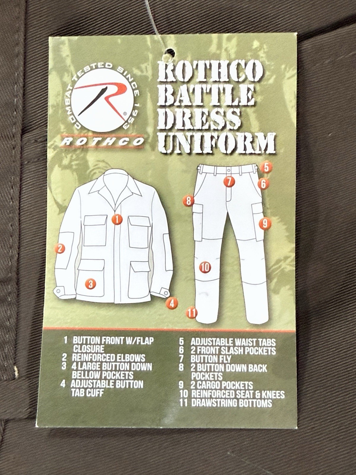 Rothco 8578 BROWN BDU Pants Tactical 6-Pocket Military Fatigues – Size XL – NWT