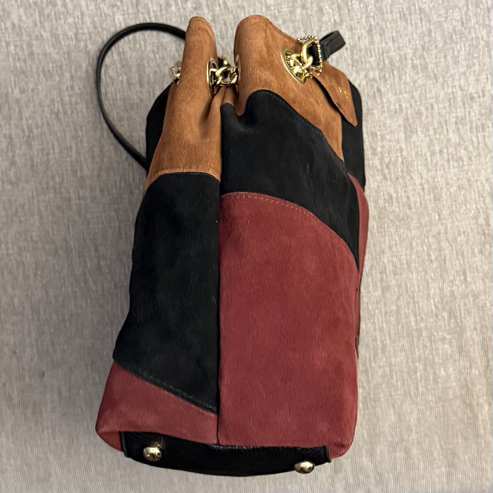 Emma Fox | Gorgeous Patchwork Leather/Suede Shoulder Bag