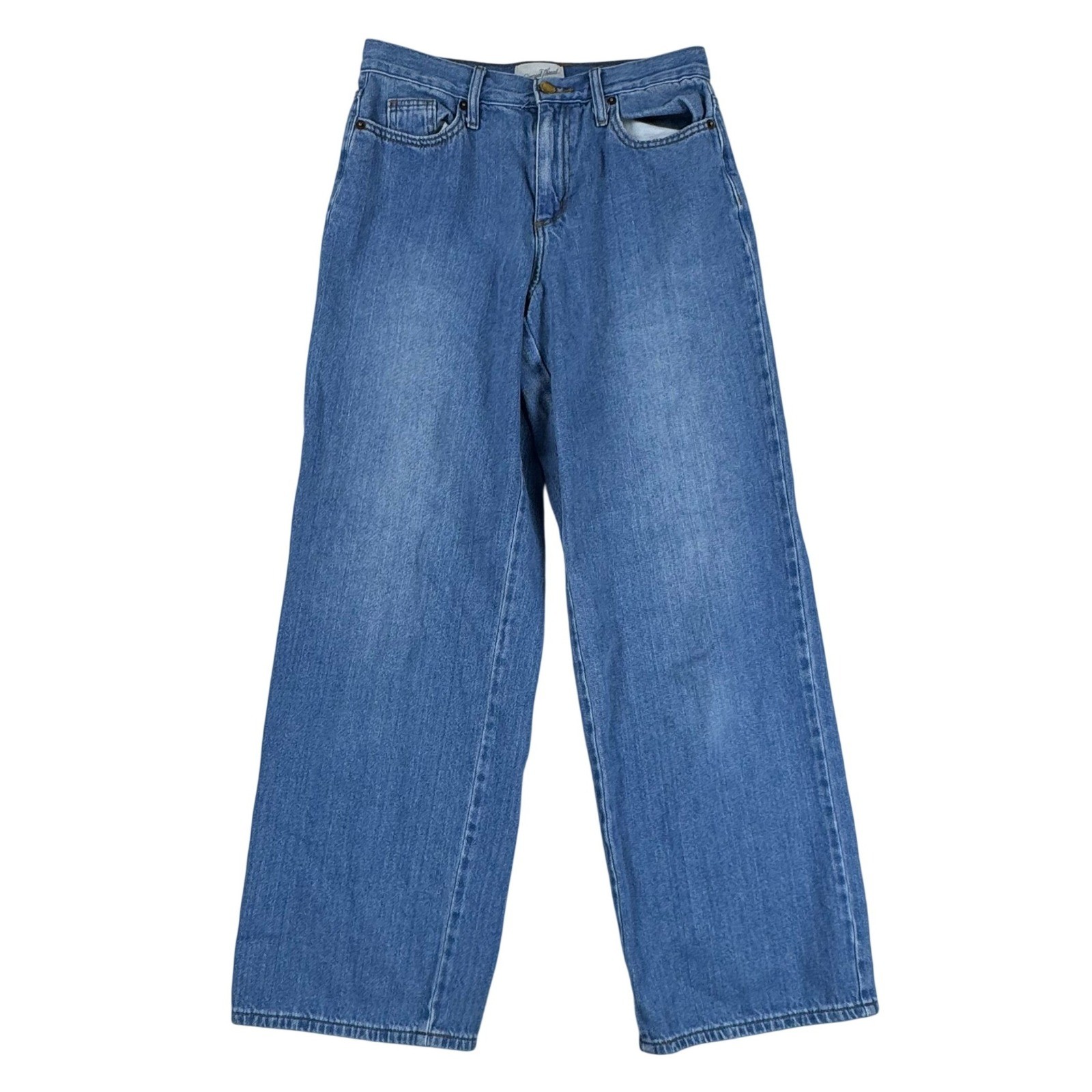 Universal Thread Relaxed Wide Leg Jeans Medium Wash Blue Denim Women Size 2/26R