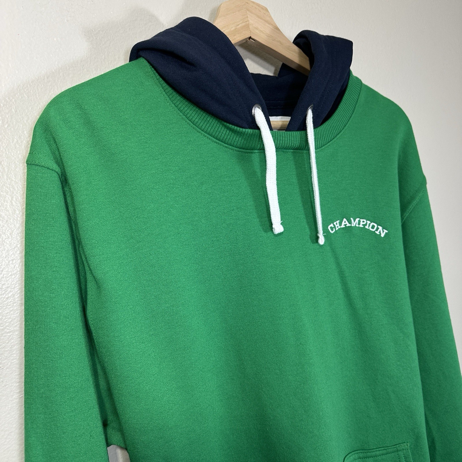 Champion Powerblend Fleece Mens Medium Green Long Sleeve Fleece Active Hoodie
