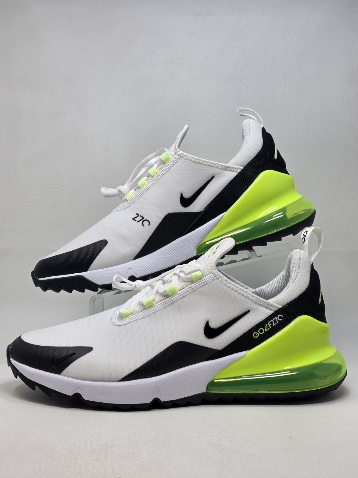 Nike Air Max 270 Golf Sneakers White Black Volt CK6483-105 Mens Size 10.5 New