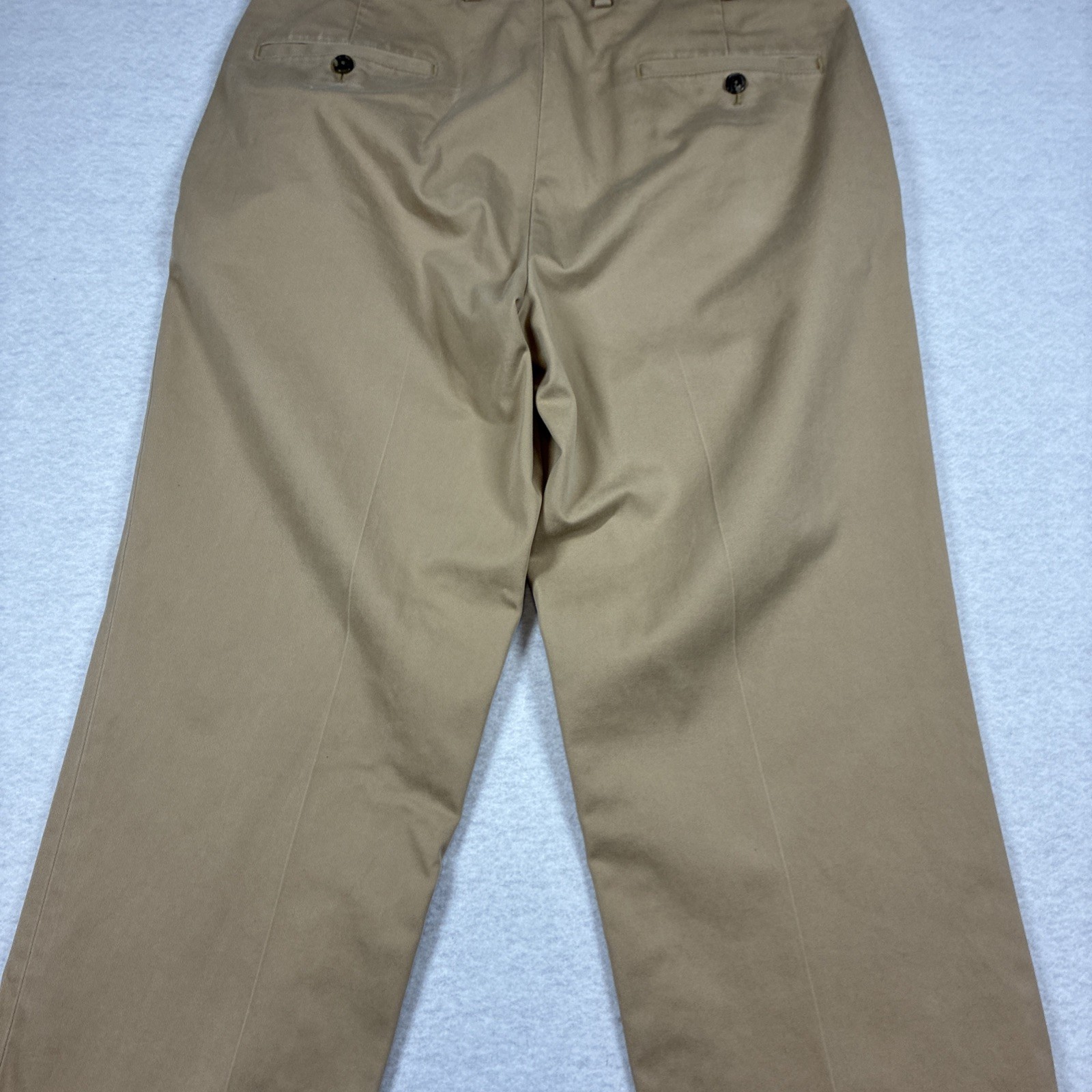 Brooks Brothers Clark Advantage Flat Front Tan Cotton Chino Pants 35X34 Preppy
