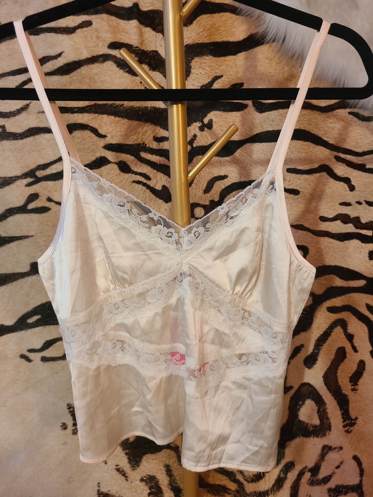 Tamar Lace Trim Satin Camisole, EDIKted $34 Retail Nordstrom Sz Large Sexy!