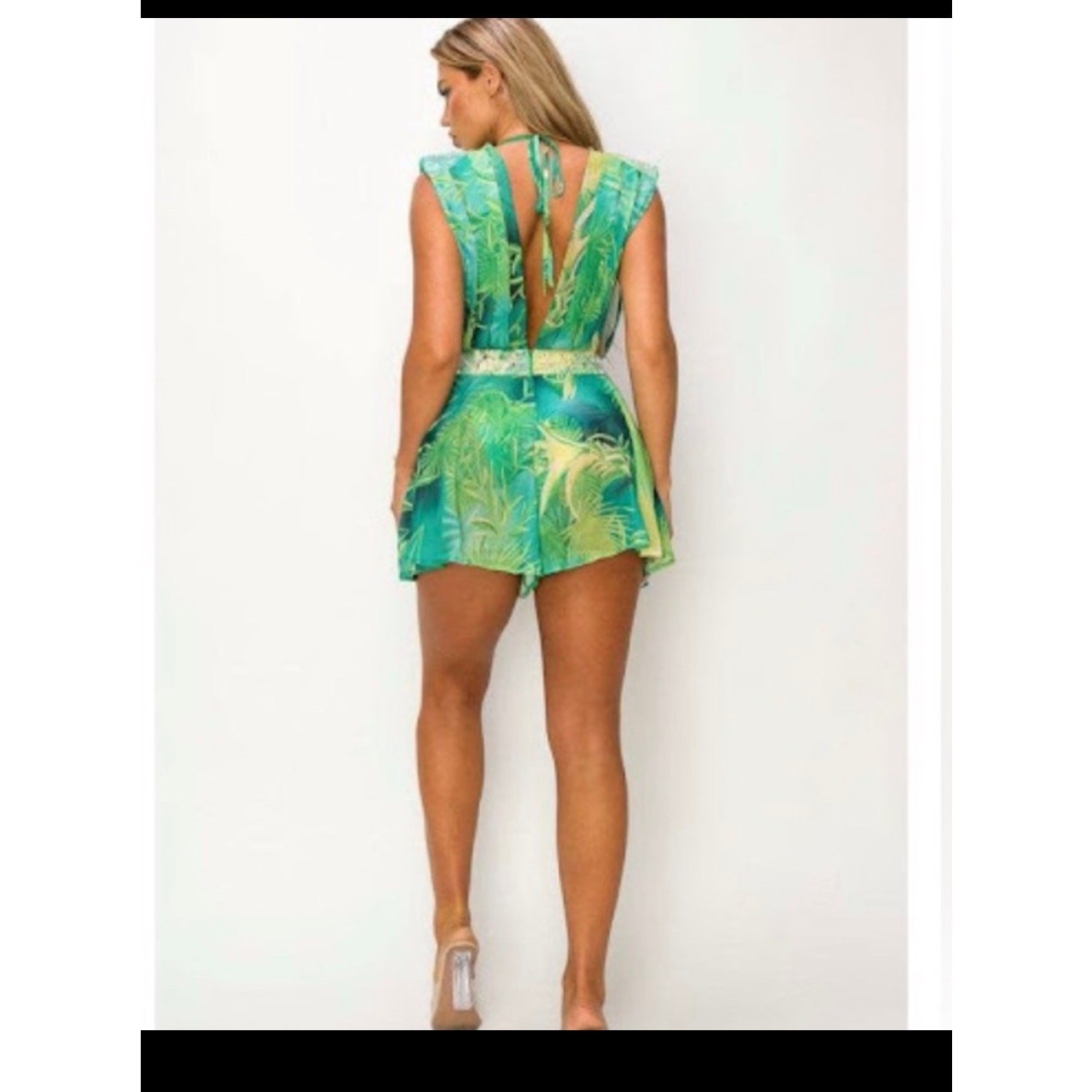 Tropical green jumpsuit