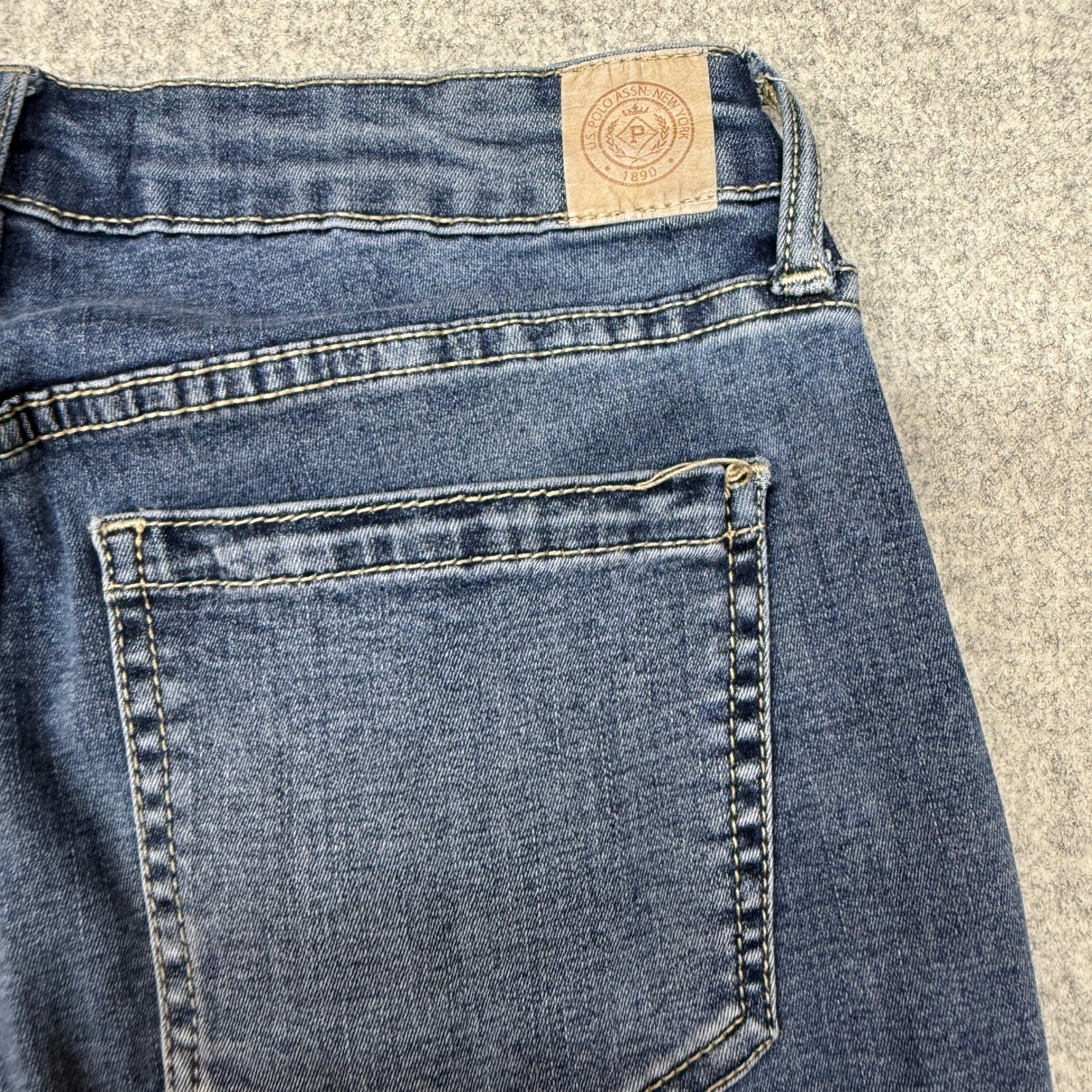U.S. Polo Assn. Premium Denim Jeans Size 6 Regular Blue Patch Pocket Raw Hem