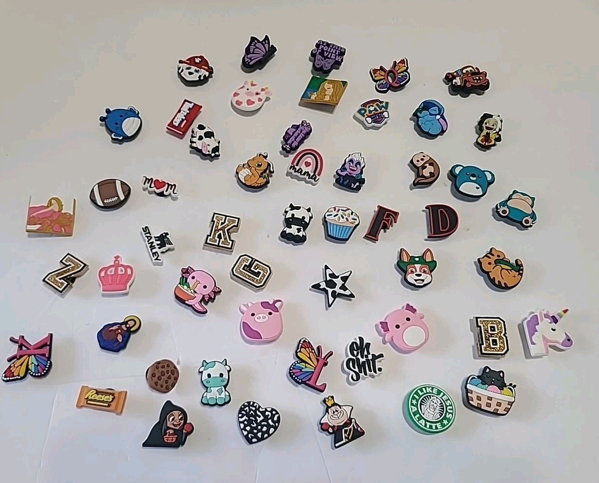 50PCS Assorted Shoe Charms for Crocs Random Mix Cartoon Jibbitz Lot