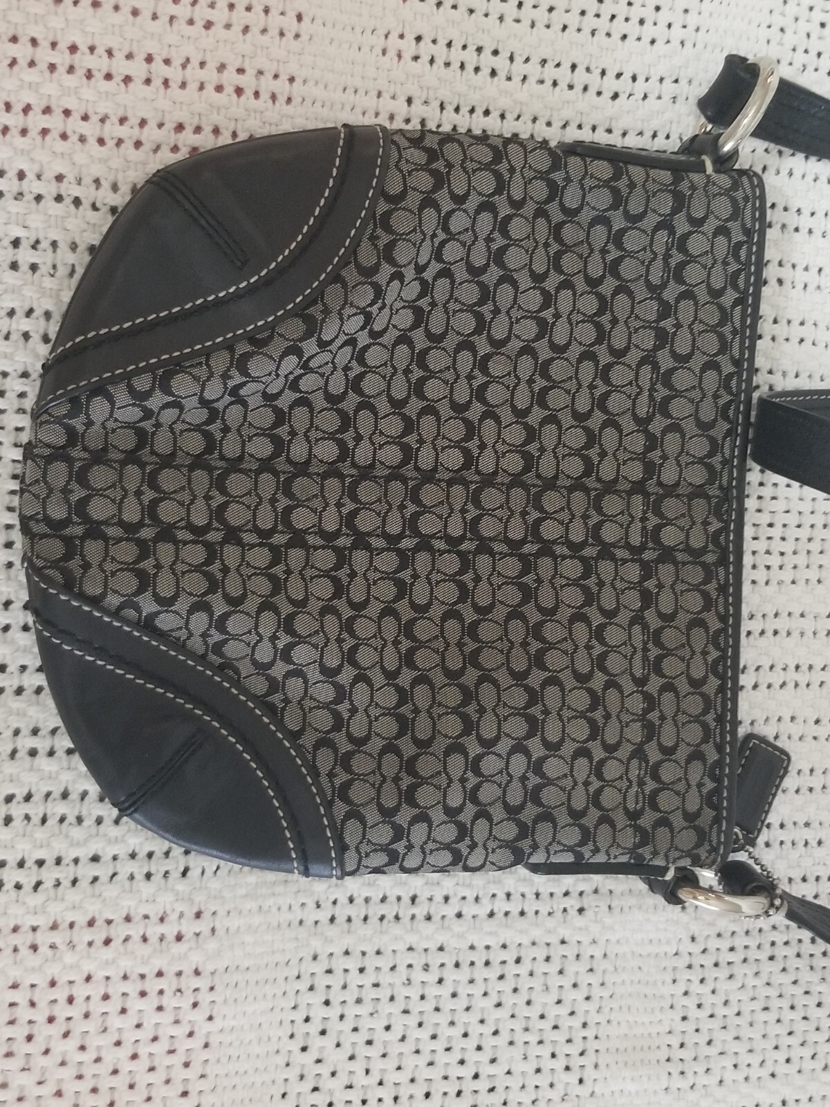 COACH CANVAS MONOGRAMMED CC LEATHER MESSENGER CROSSBODY BAG PURSE