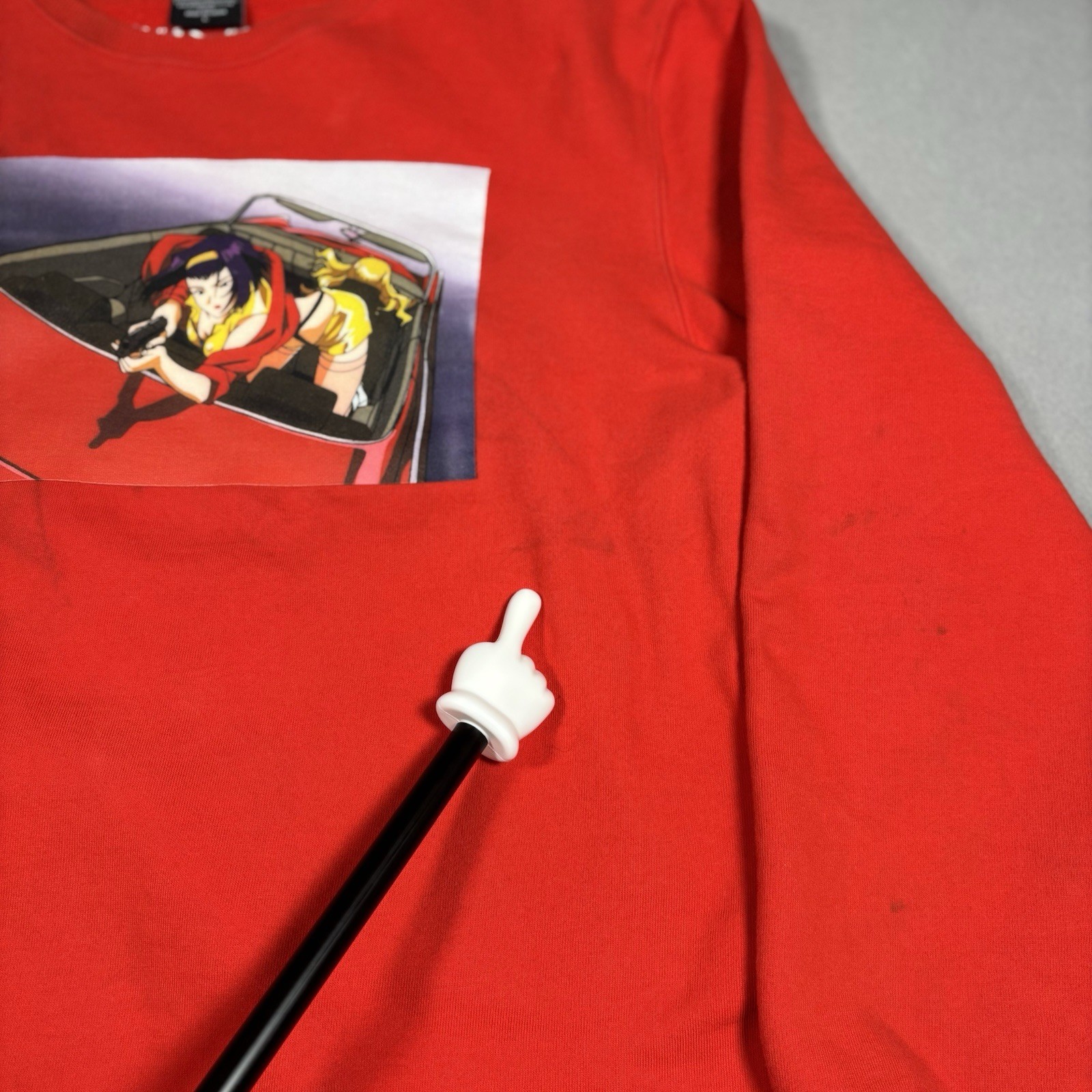 Dumbgood x Cowboy Bebop Crewneck Sweater Men’s Large Red Faye Valentine Anime