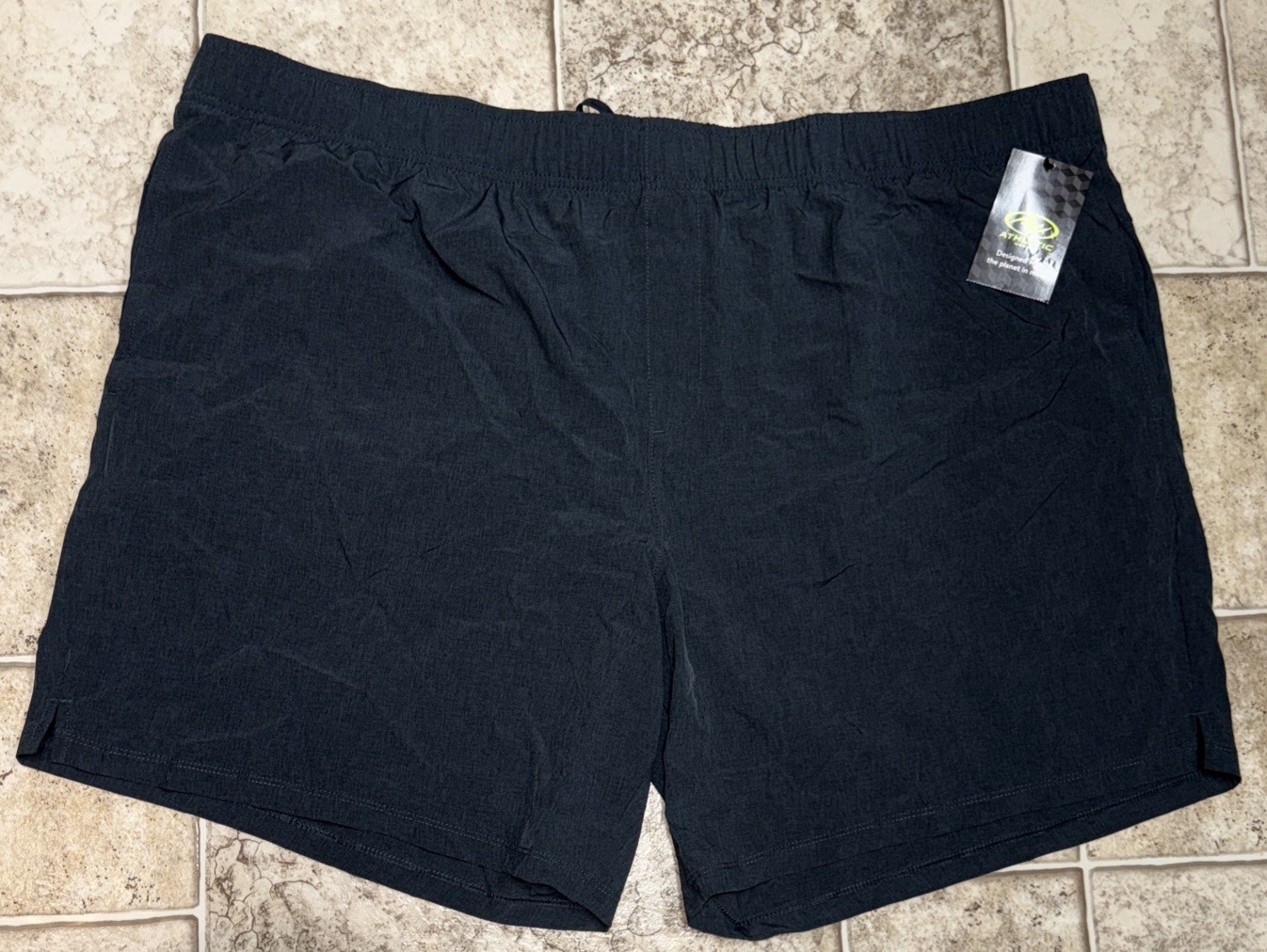 NWT Mens Athletic Works Greystone Heather Pull On Woven Shorts Size 3XL 48-50